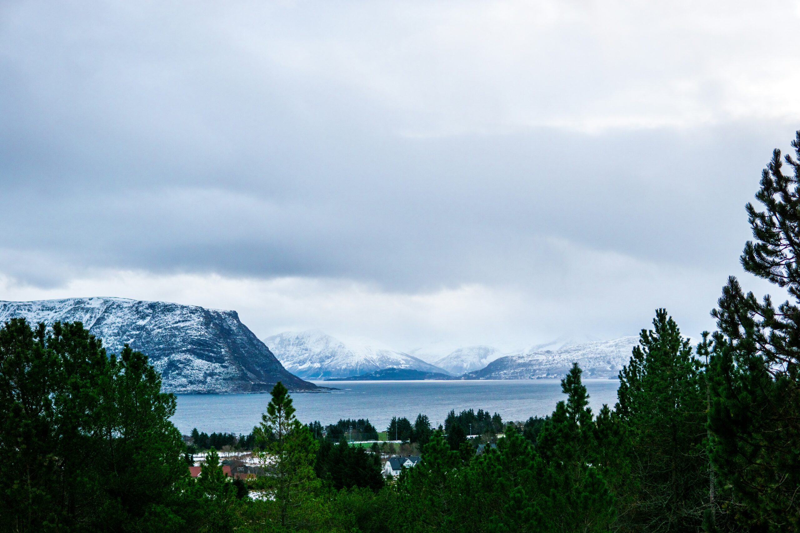 Bilde av fjord og fjell